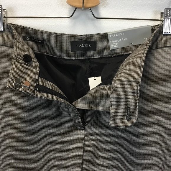 Talbots  Wool Blend Houndstooth Plaid Newport Pant - Picture 5 of 12